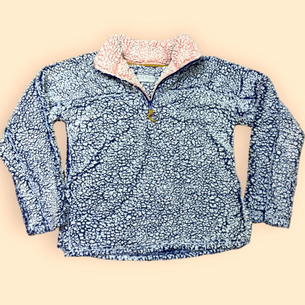 Pre-Owned Sherpa soft cozy pullover jacket for Girls 8-10 y/o S size. Warm. - Picture 14 of 14